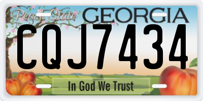 GA license plate CQJ7434
