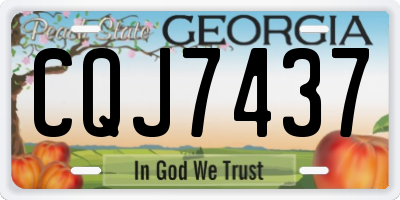 GA license plate CQJ7437