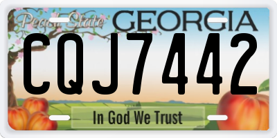 GA license plate CQJ7442