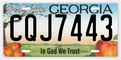 GA license plate CQJ7443