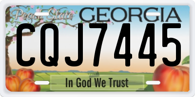 GA license plate CQJ7445