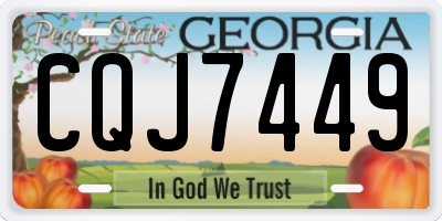 GA license plate CQJ7449