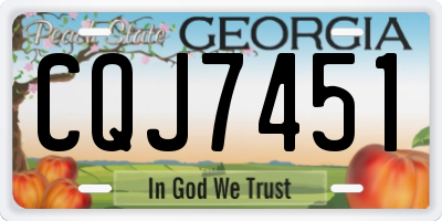 GA license plate CQJ7451