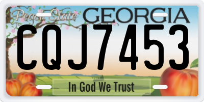 GA license plate CQJ7453