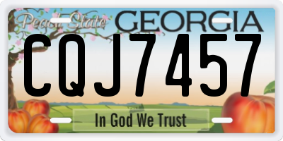 GA license plate CQJ7457