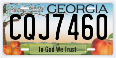GA license plate CQJ7460