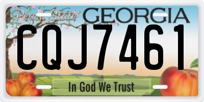 GA license plate CQJ7461