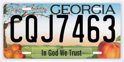 GA license plate CQJ7463
