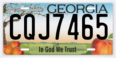 GA license plate CQJ7465