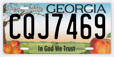 GA license plate CQJ7469