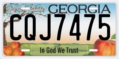 GA license plate CQJ7475