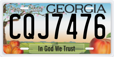 GA license plate CQJ7476