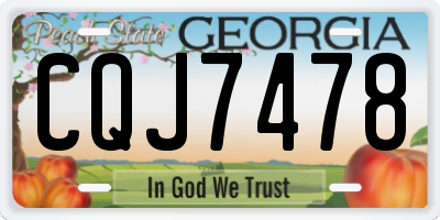 GA license plate CQJ7478