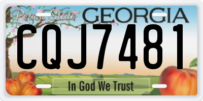 GA license plate CQJ7481