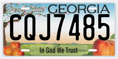 GA license plate CQJ7485