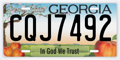 GA license plate CQJ7492