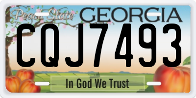 GA license plate CQJ7493
