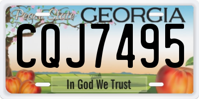 GA license plate CQJ7495
