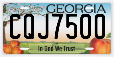 GA license plate CQJ7500