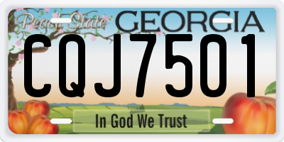 GA license plate CQJ7501