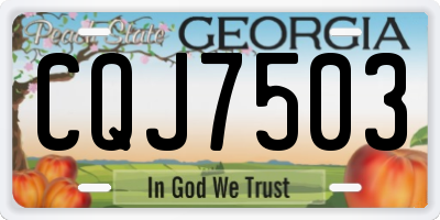 GA license plate CQJ7503