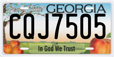 GA license plate CQJ7505