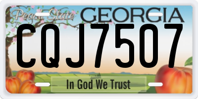 GA license plate CQJ7507
