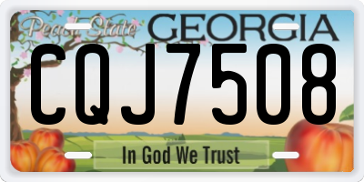 GA license plate CQJ7508