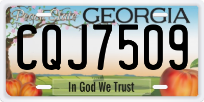 GA license plate CQJ7509
