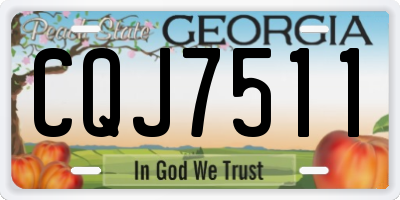 GA license plate CQJ7511