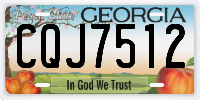 GA license plate CQJ7512