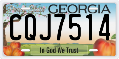 GA license plate CQJ7514