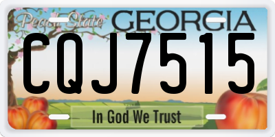 GA license plate CQJ7515