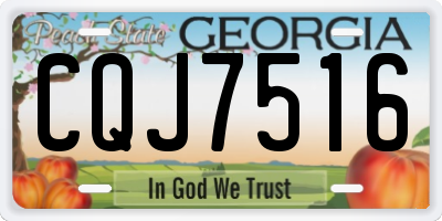 GA license plate CQJ7516