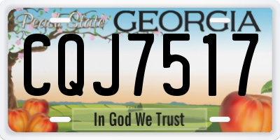 GA license plate CQJ7517