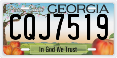 GA license plate CQJ7519