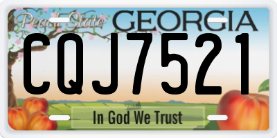 GA license plate CQJ7521