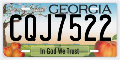 GA license plate CQJ7522