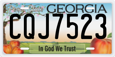 GA license plate CQJ7523