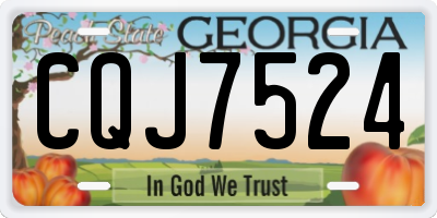 GA license plate CQJ7524