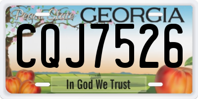 GA license plate CQJ7526