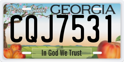 GA license plate CQJ7531
