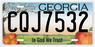 GA license plate CQJ7532
