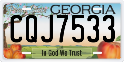 GA license plate CQJ7533
