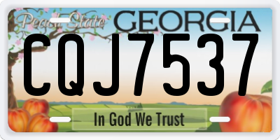 GA license plate CQJ7537