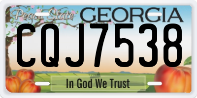 GA license plate CQJ7538