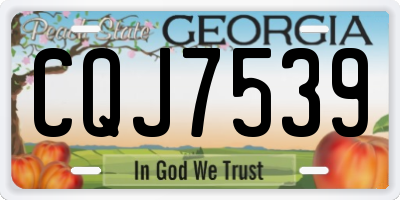 GA license plate CQJ7539