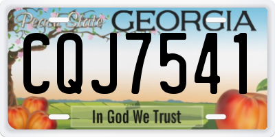 GA license plate CQJ7541
