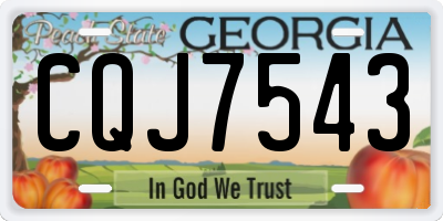 GA license plate CQJ7543