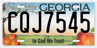 GA license plate CQJ7545